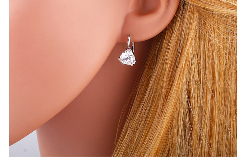 Fashion Silver Geometric Earrings With Diamonds,Earrings