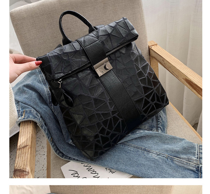 Fashion Black Diamond Check Backpack,Backpack