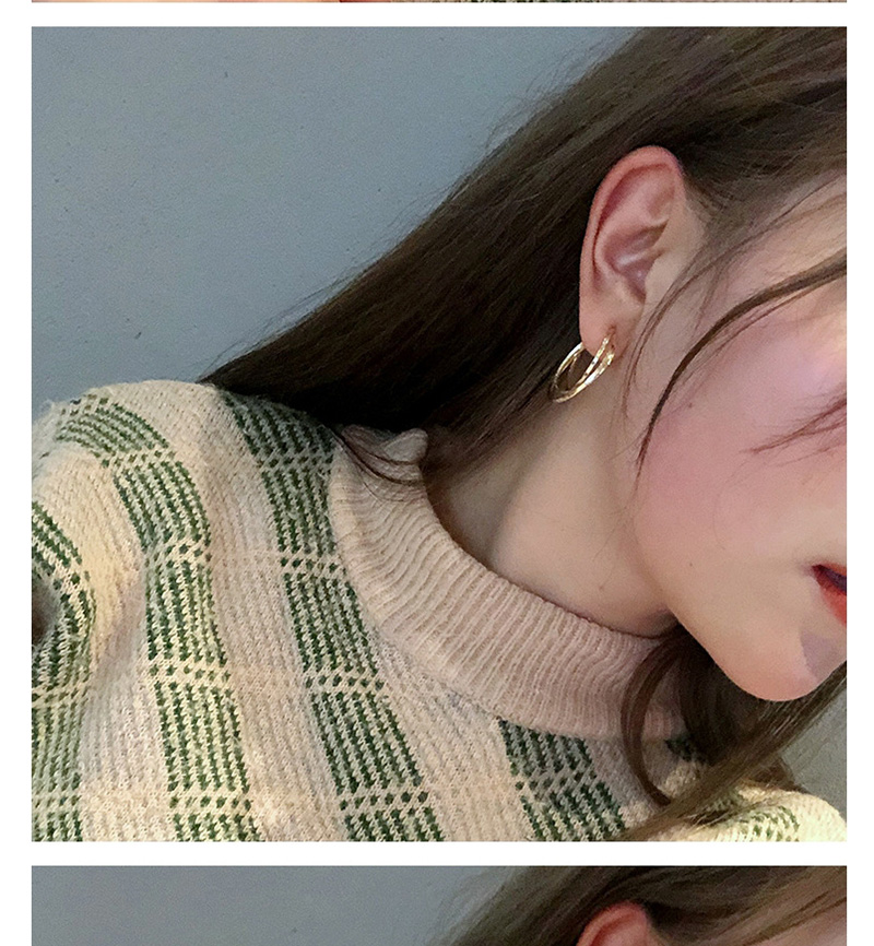 Fashion Golden Geometric Irregular Moon Pierced Earrings,Hoop Earrings