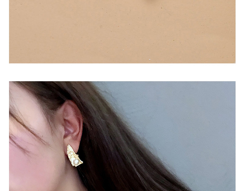 Fashion Golden Pearl Matte Irregular Geometric Earrings,Drop Earrings