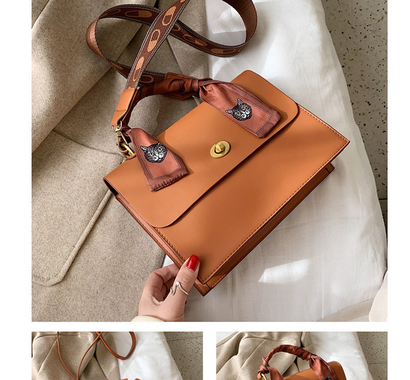Fashion Coffee Color Soft Leather Scarf Wrap Lock Shoulder Crossbody Bag,Handbags