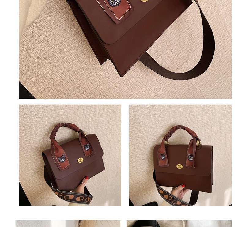 Fashion Black Soft Leather Scarf Wrap Lock Shoulder Crossbody Bag,Handbags