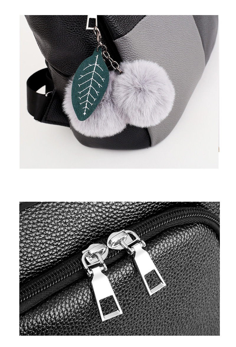 Fashion Black Stitched Contrast Shoulder Bag,Backpack