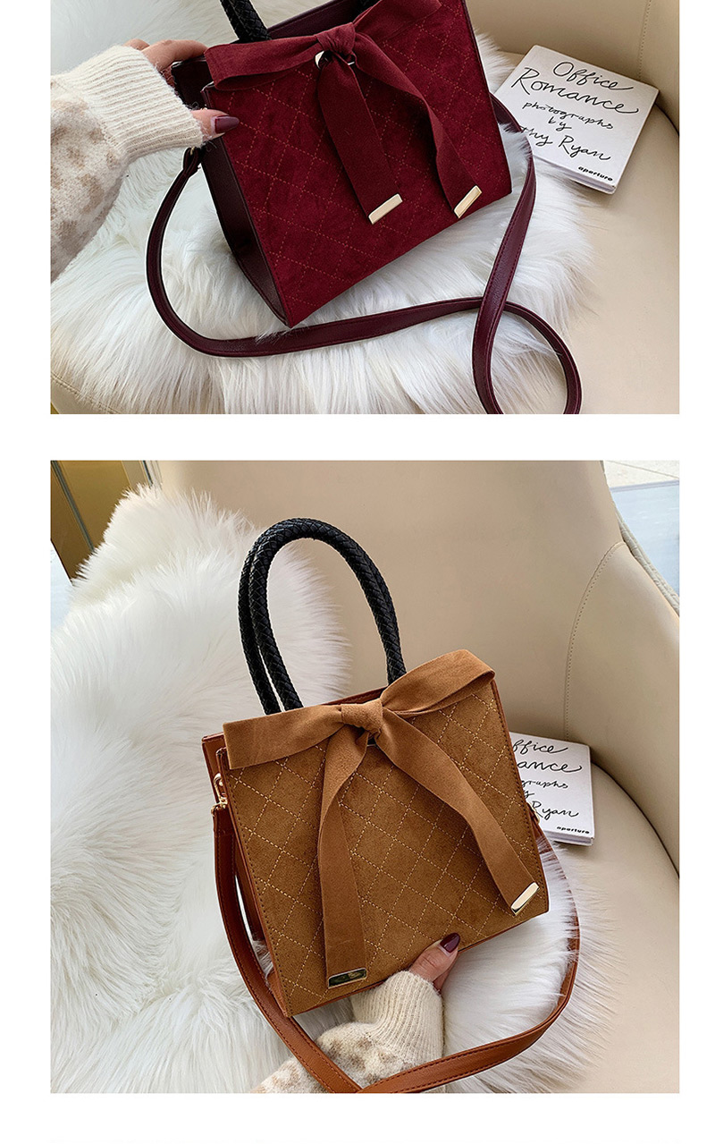 Fashion Red Bow Rhombus Stitch Shoulder Bag,Handbags