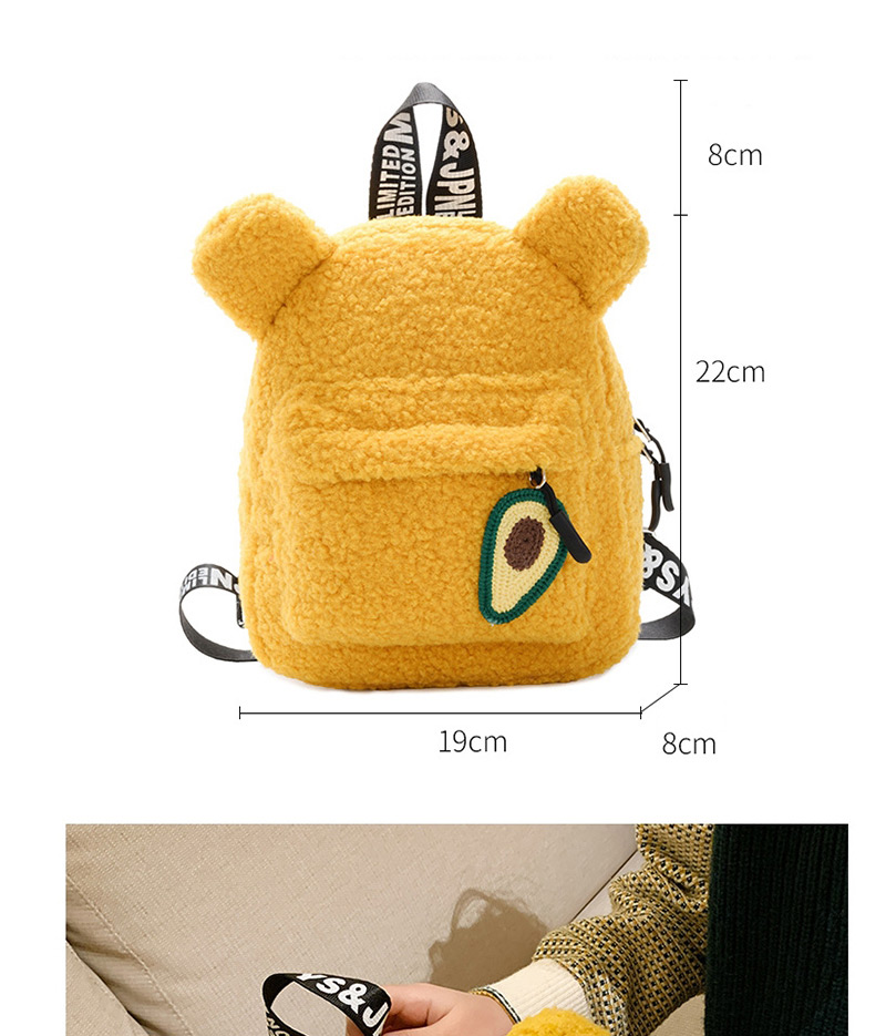 Fashion Yellow Lamb Fur Bear Backpack,Backpack