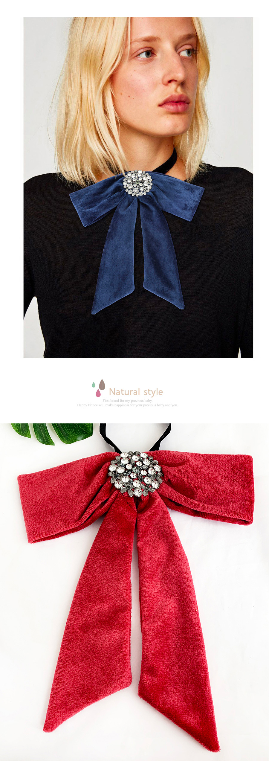 Fashion Red Wine Gold Velvet Diamond Round Multipurpose Brooch Bow Tie,Korean Brooches