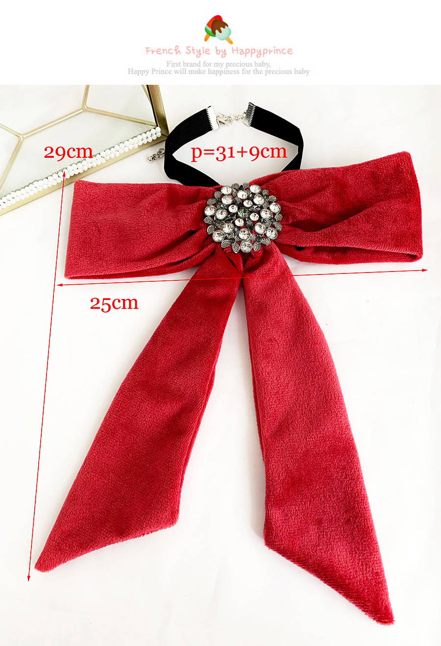 Fashion Red Wine Gold Velvet Diamond Round Multipurpose Brooch Bow Tie,Korean Brooches