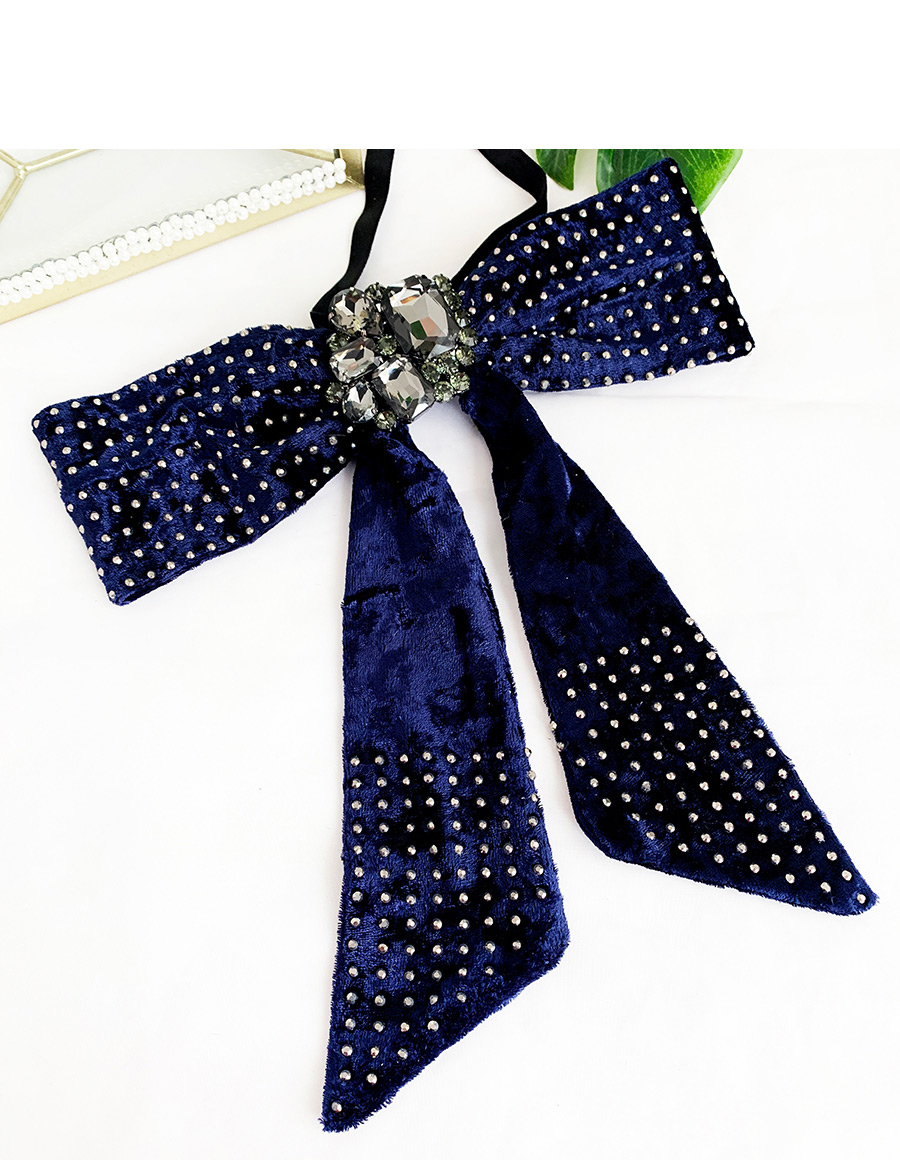 Fashion Gray Gold Velvet Diamond Brooch Bow Tie,Korean Brooches