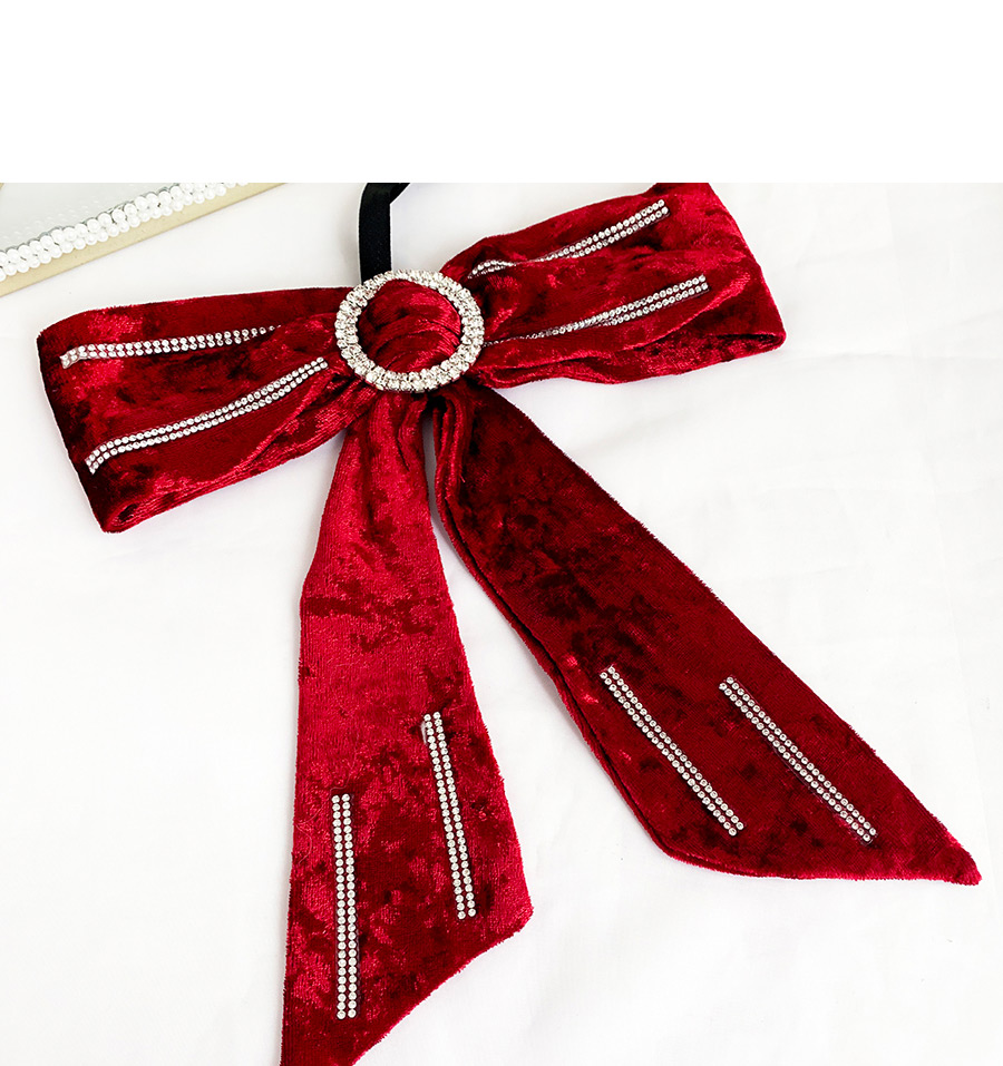 Fashion Red Wine Alloy Flannel Hot Rhinestone Brooch Bow Tie,Korean Brooches