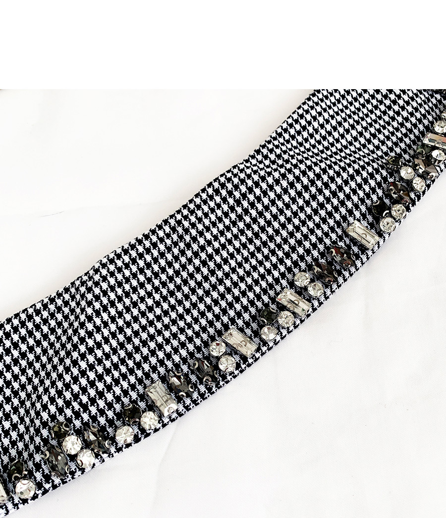 Fashion Black Fabric Diamond-drop Houndstooth Fake Collar,Thin Scaves