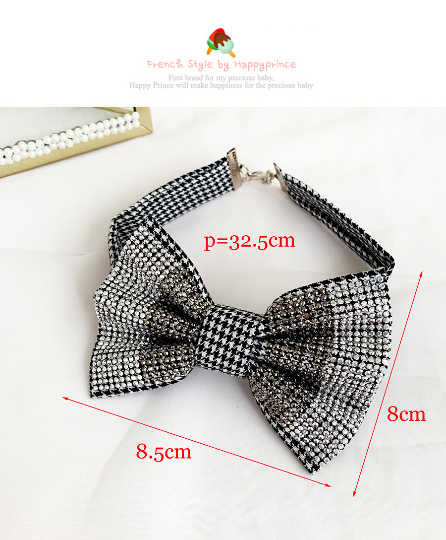 Fashion Black Fabric Houndstooth Bow Collar,Korean Brooches
