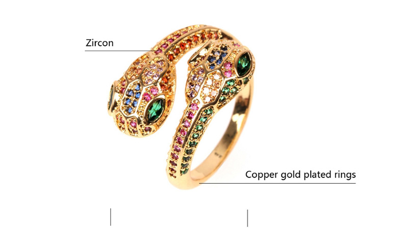 Fashion Color Snake-shaped Double-head Open Ring,Rings