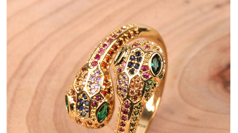 Fashion Color Snake-shaped Double-head Open Ring,Rings