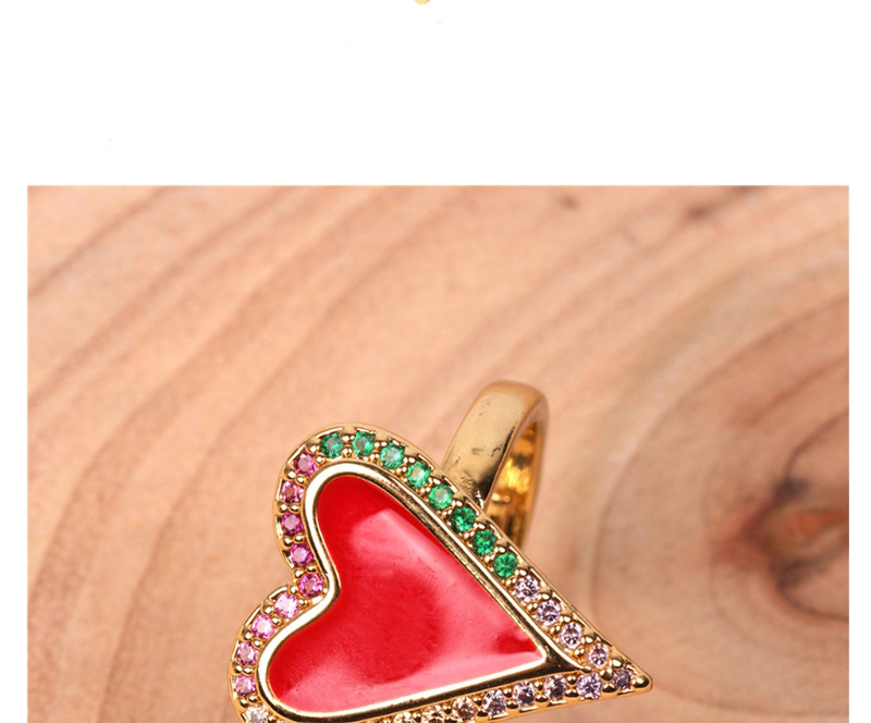 Fashion Red Love Drip Diamond Ring,Rings