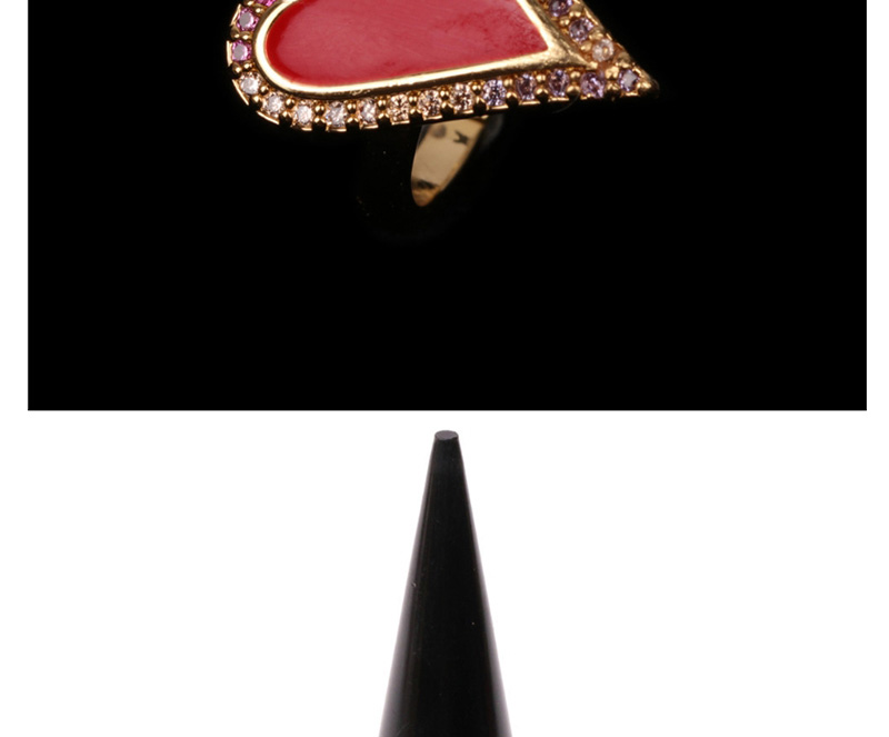 Fashion Black Love Drip Diamond Ring,Rings