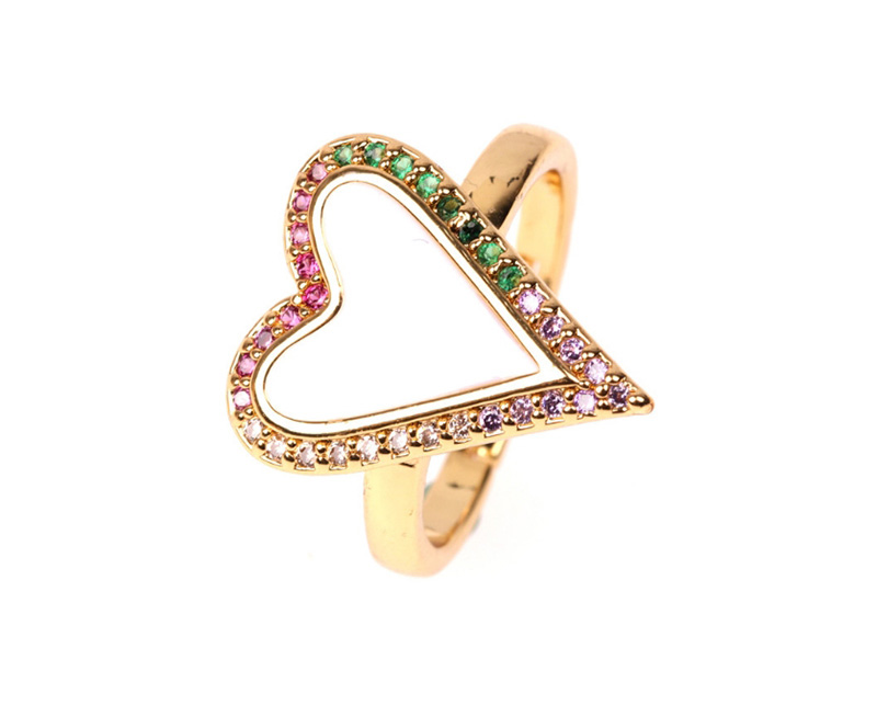 Fashion White Love Drip Diamond Ring,Rings