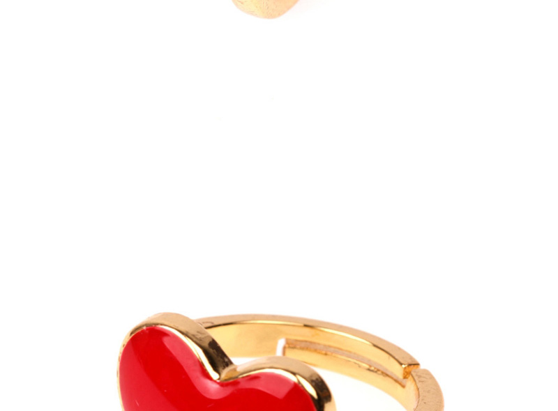 Fashion Red Drip Glazed Love Open Ring,Rings