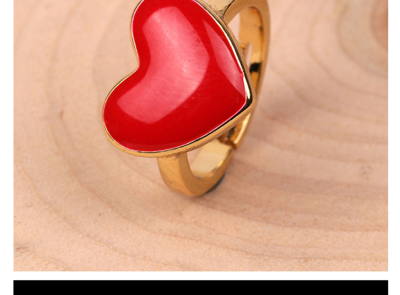 Fashion White Drip Glazed Love Open Ring,Rings