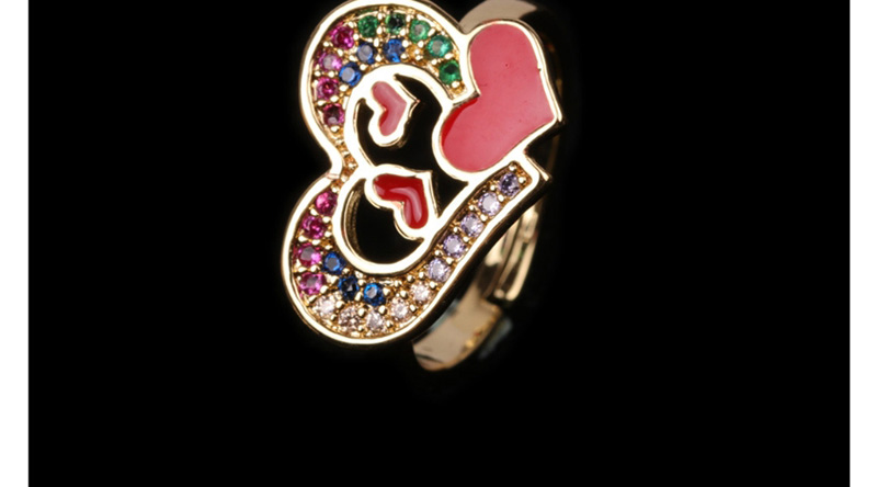 Fashion Color Love Diamond Open Oil Ring,Rings