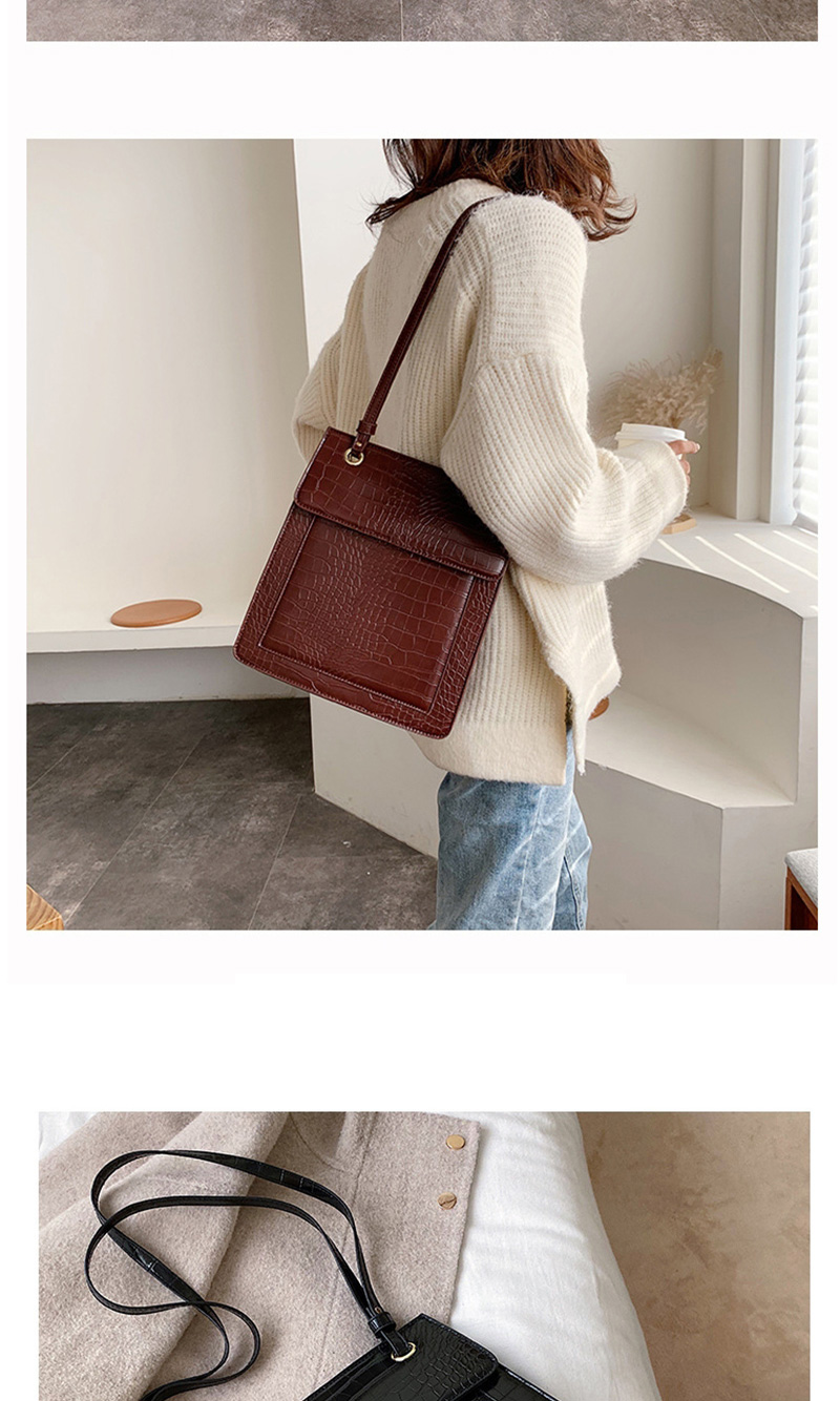 Fashion Brown Mangled Stitching Shoulder Bag,Messenger bags