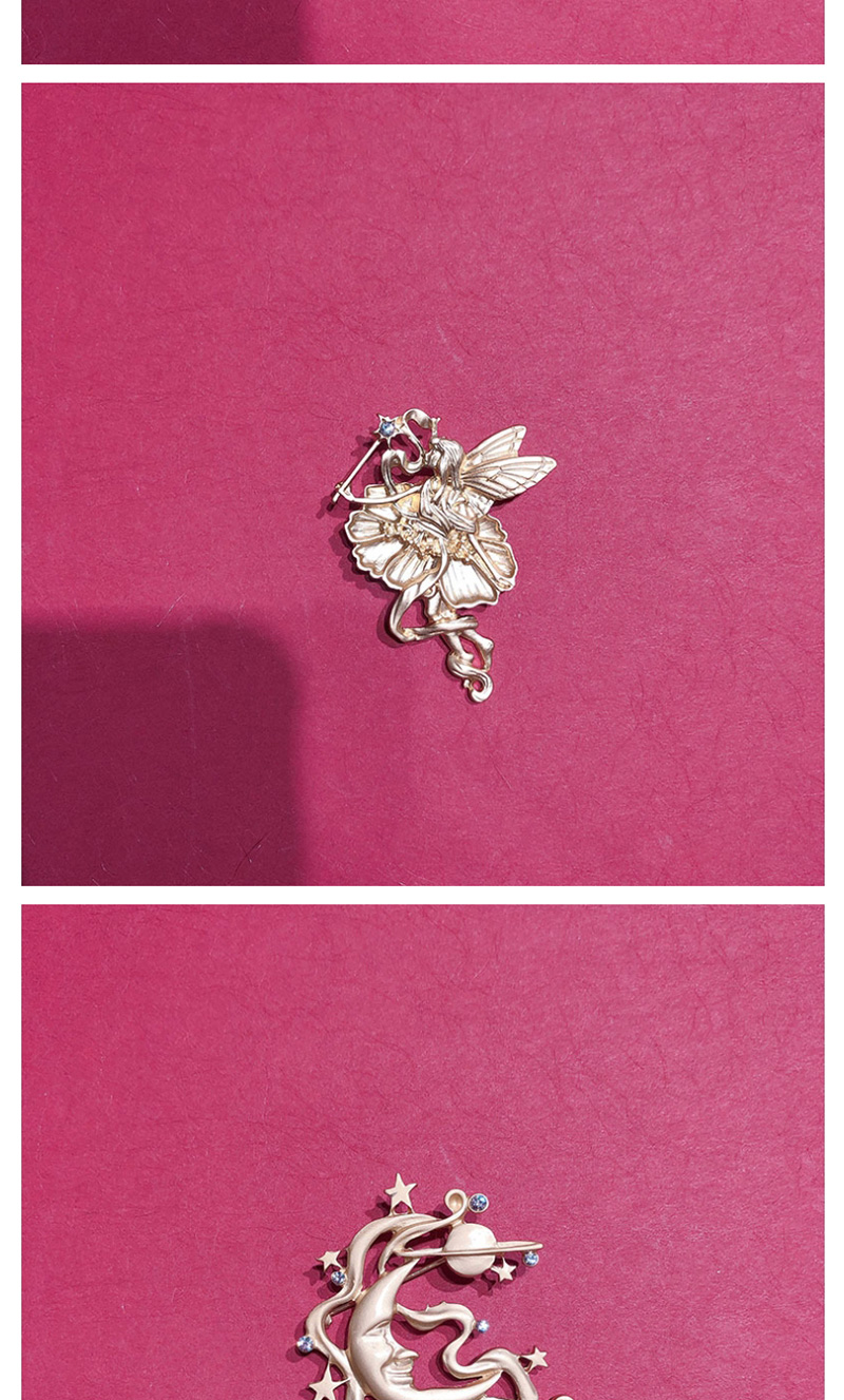 Fashion Golden Embossed Brooch With Irregular Sun Expression,Korean Brooches