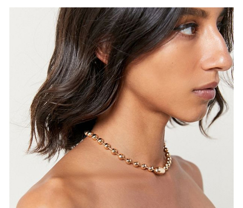 Fashion Golden Geometric Round Pearl Necklace,Pendants