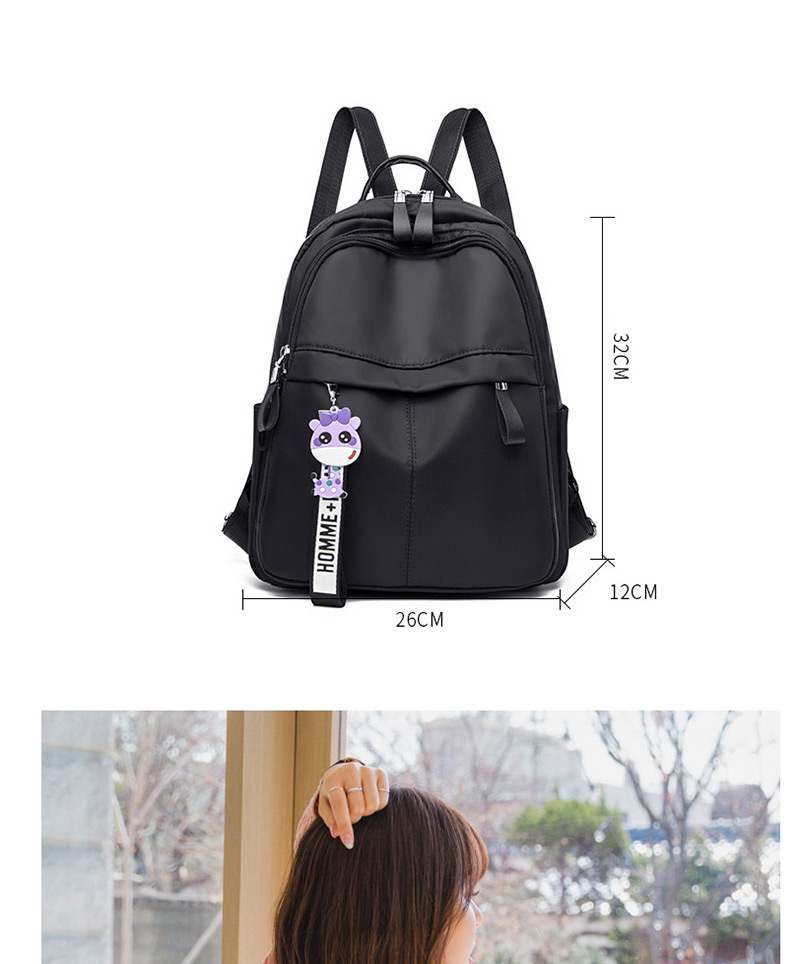 Fashion Black Oxford Cloth Stitched Backpack,Backpack