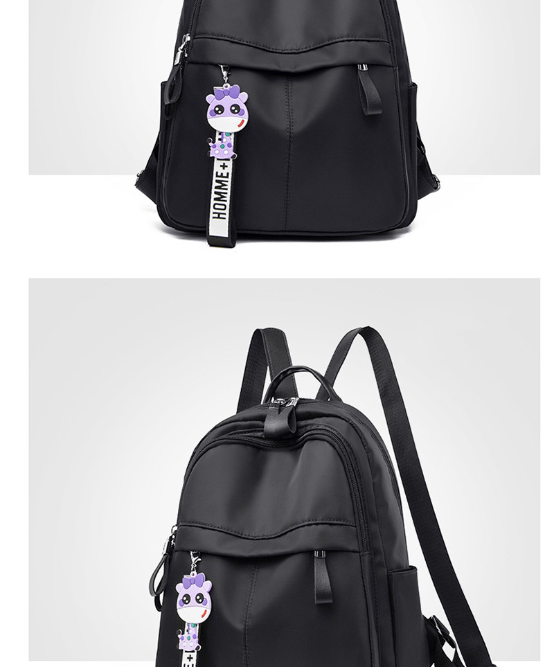 Fashion Black Oxford Cloth Stitched Backpack,Backpack