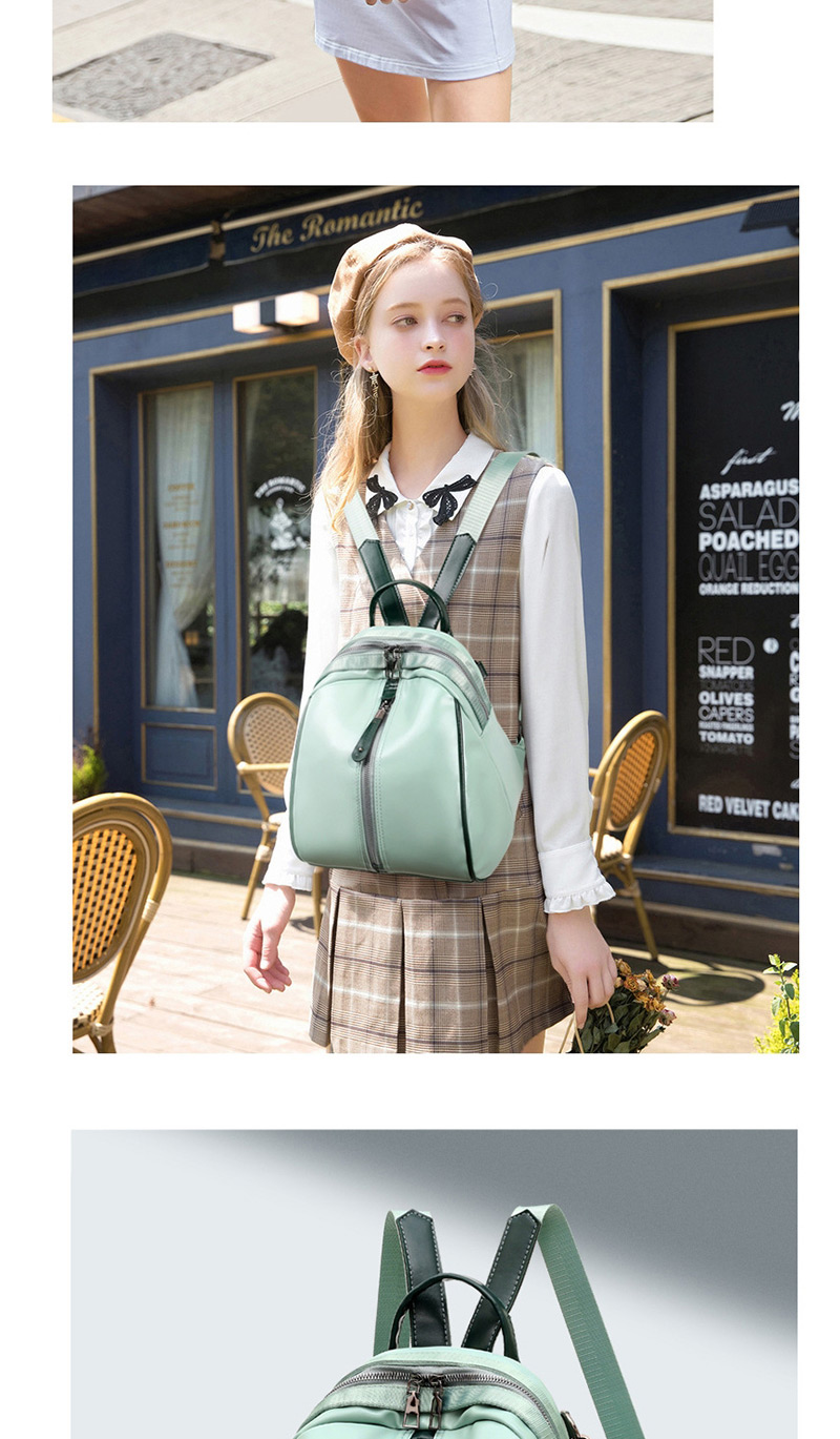 Fashion Green Oxford Cloth Stitching Backpack,Backpack