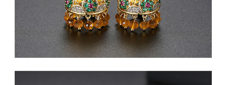 Fashion Golden Wind Chime Diamond Studded Stud Earrings,Earrings