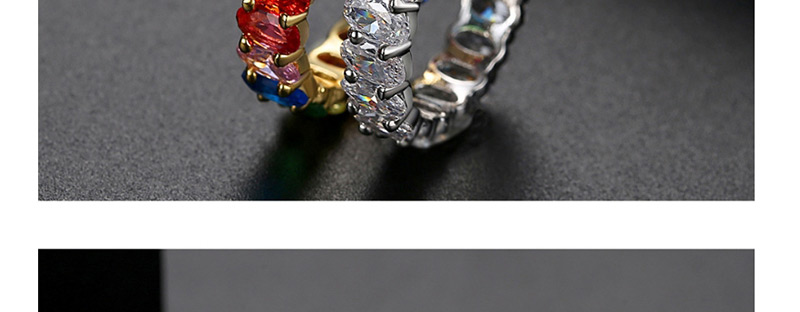 Fashion White Zirconium Oval Ring With Diamonds,Rings
