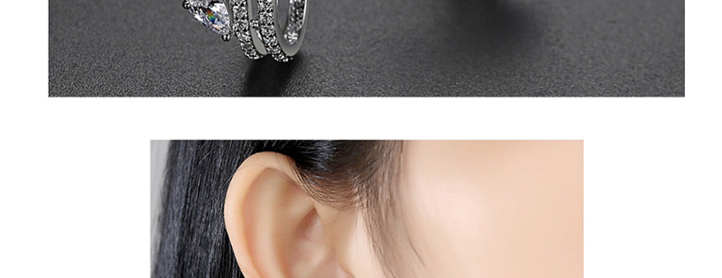 Fashion Platinum Geometric Leaf Stud Earrings With Diamonds,Earrings