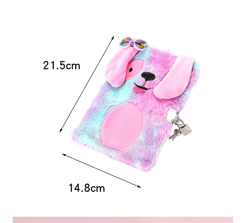 Fashion Color (with Lock) Puppy Plush Bow For Children With Lock Password Notebook,Notebook/Agenda