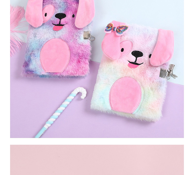 Fashion Violet (with Lock) Puppy Plush Bow For Children With Lock Password Notebook,Notebook/Agenda
