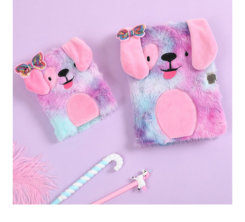 Fashion Color (with Lock) Puppy Plush Bow For Children With Lock Password Notebook,Notebook/Agenda