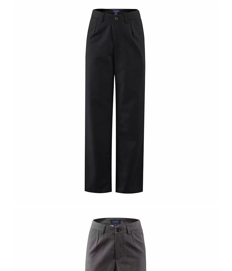 Fashion Black Pleated Straight Pants,Pants