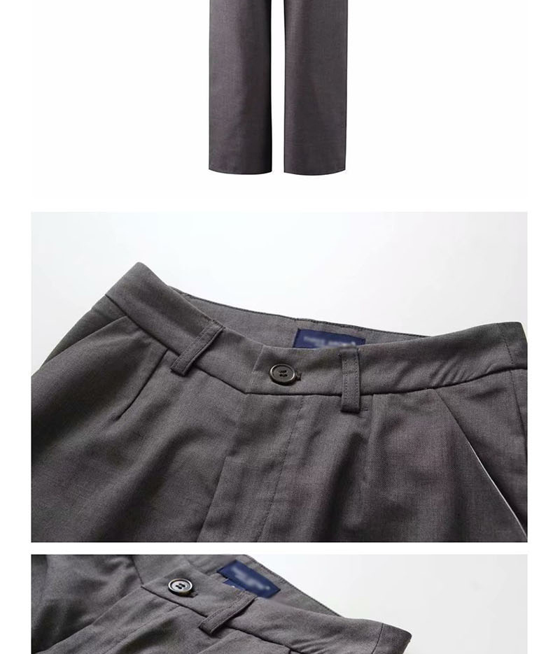 Fashion Black Pleated Straight Pants,Pants