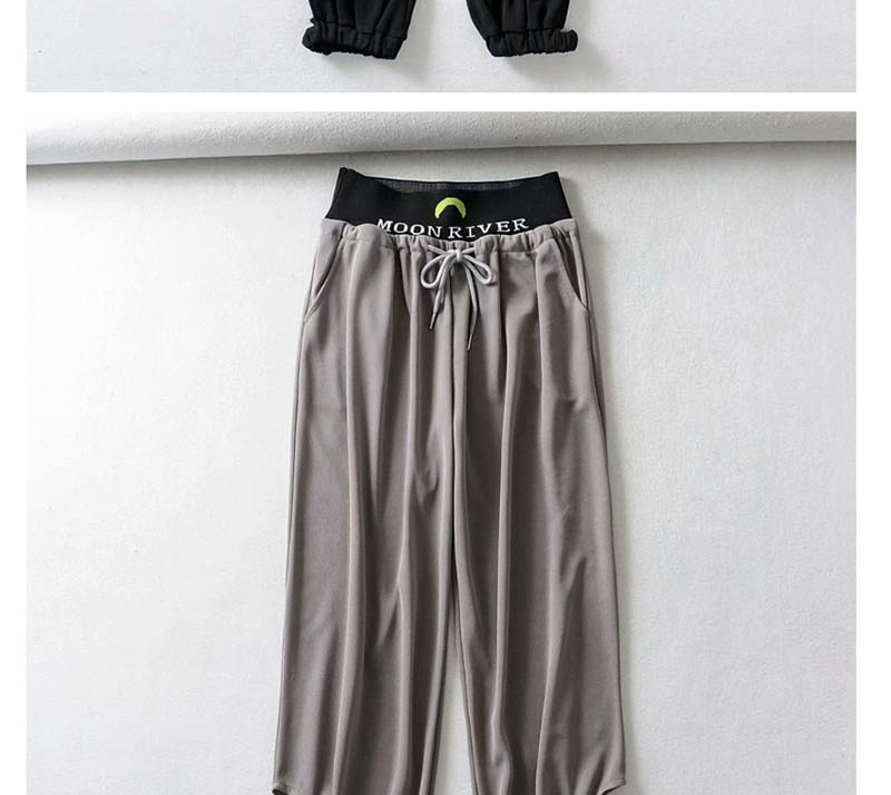 Fashion Gray Lace-up Cutout Pants,Pants