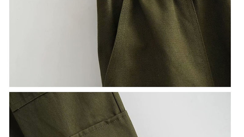 Fashion Green Drawstring Overalls,Pants