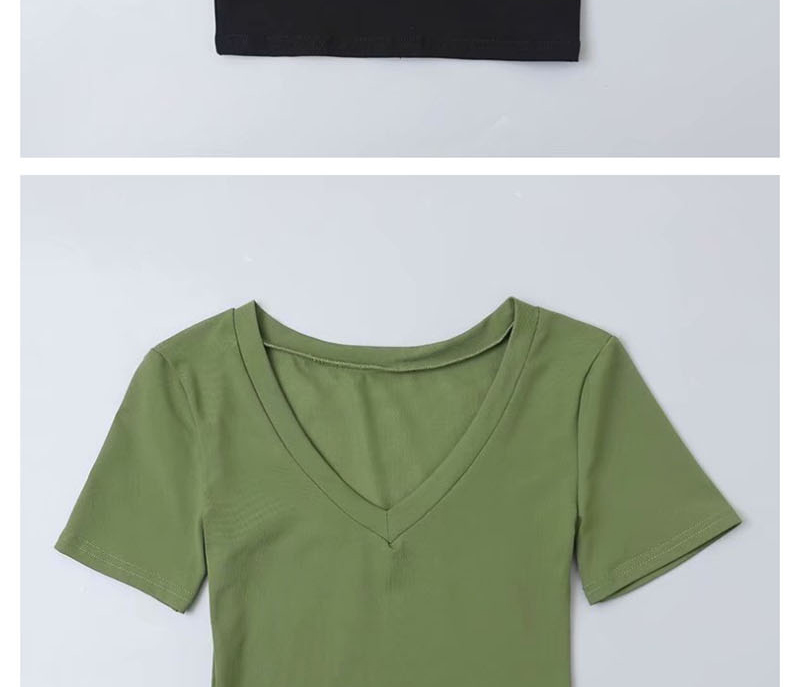 Fashion Green V-neck Short T-shirt,Hair Crown