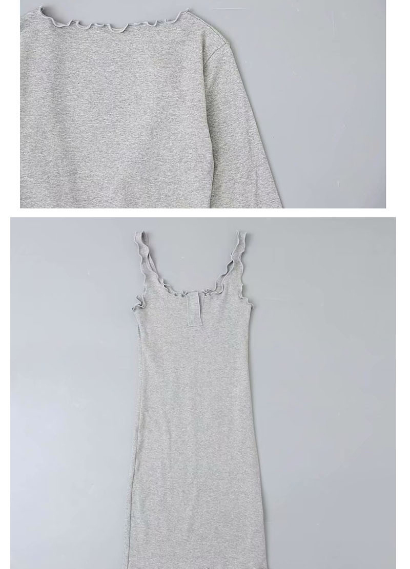 Fashion Light Gray Vest Dress + Cardigan 2-piece Suit,Mini & Short Dresses