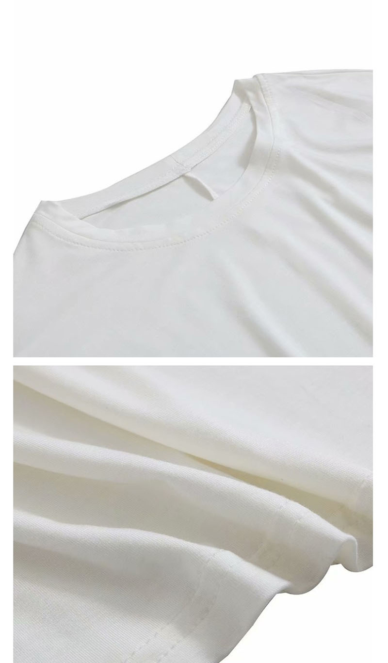 Fashion White T-shirt With Cuffs Shirt,Hair Crown