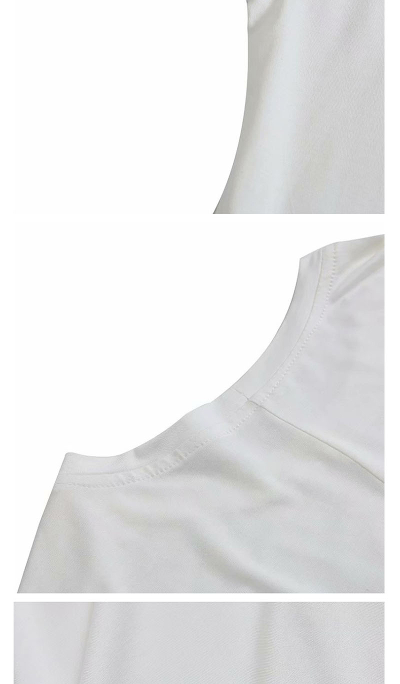Fashion White T-shirt With Cuffs Shirt,Hair Crown