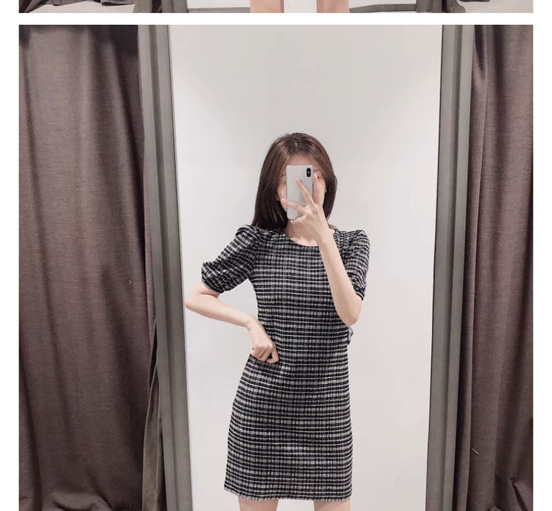 Fashion Black Striped Panel Dress,Mini & Short Dresses