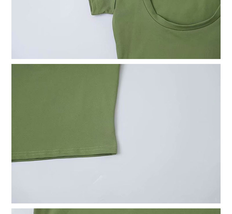 Fashion Green U-neck Short T-shirt,Hair Crown