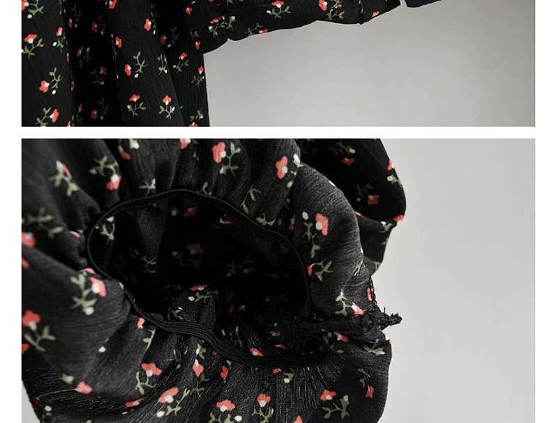 Fashion Black Flower Broken-eye Bandage Shirt,Blouses