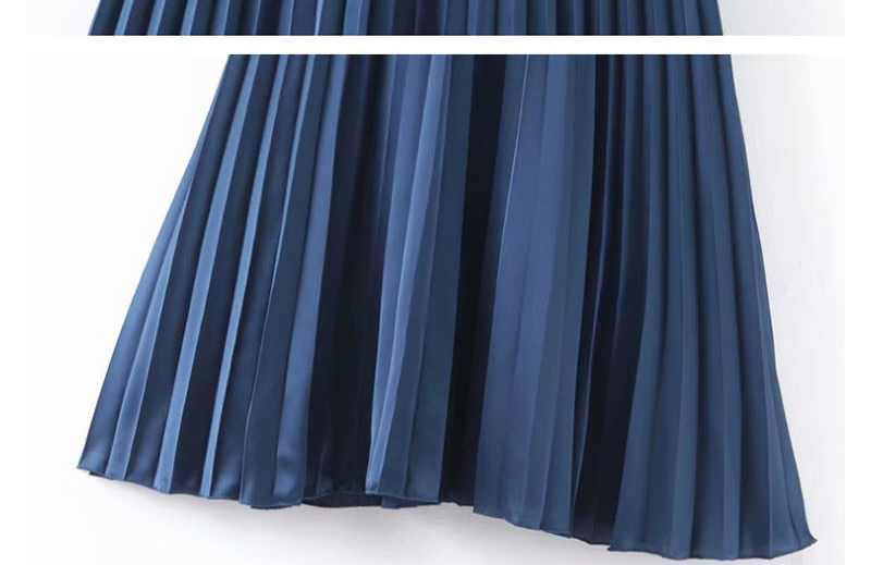 Fashion Blue Pleated Skirt,Skirts