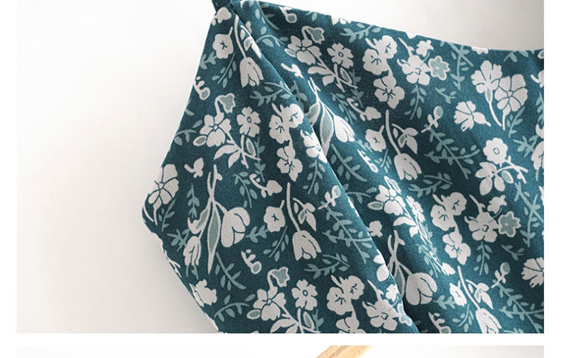 Fashion Blue Floral Print Stretch-corset Camisole,Blouses