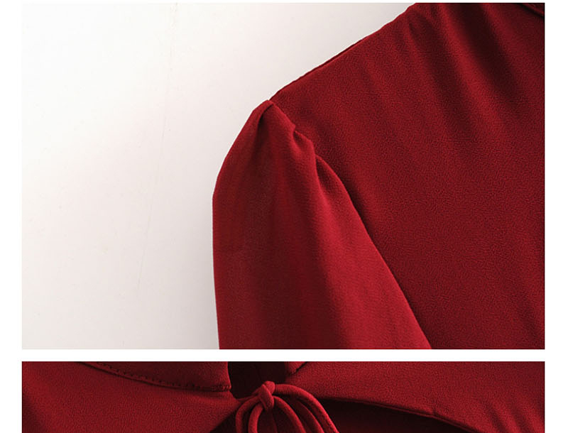 Fashion Red Cutout Low Chest Fungus Lace Up Dress,Mini & Short Dresses