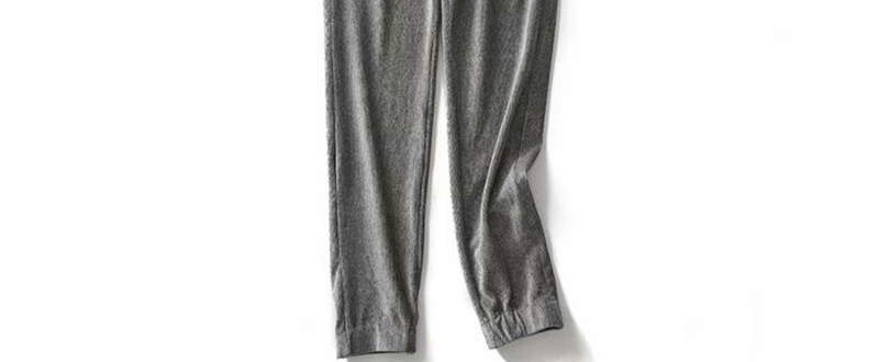 Fashion Gray Letter Elastic Corduroy Straight-leg Pants,Pants